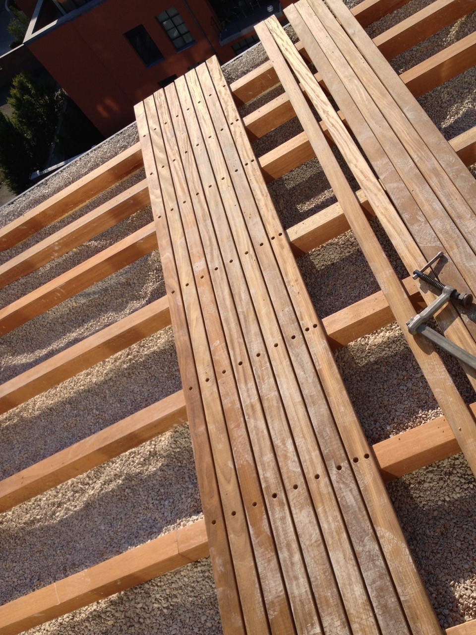 houten planken bij constructie